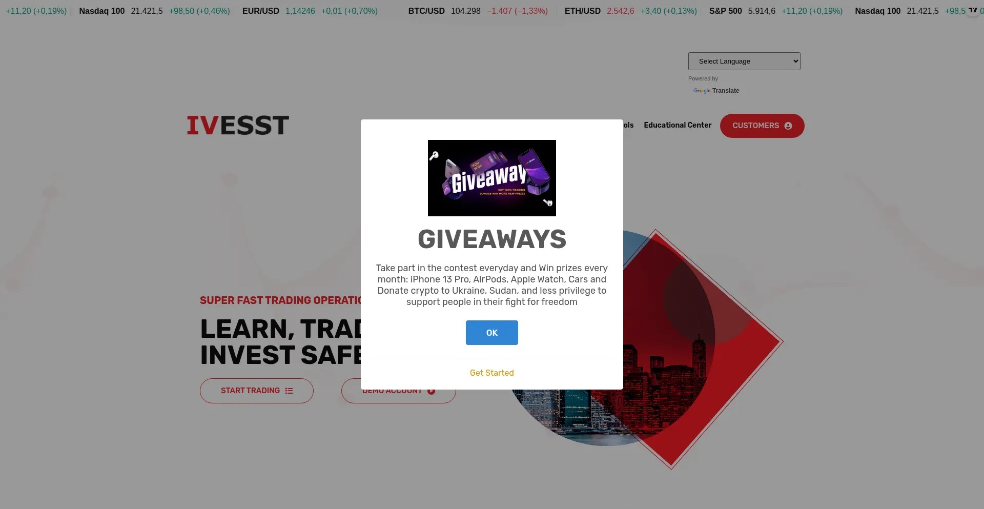 Website screenshot of Ivesst.com