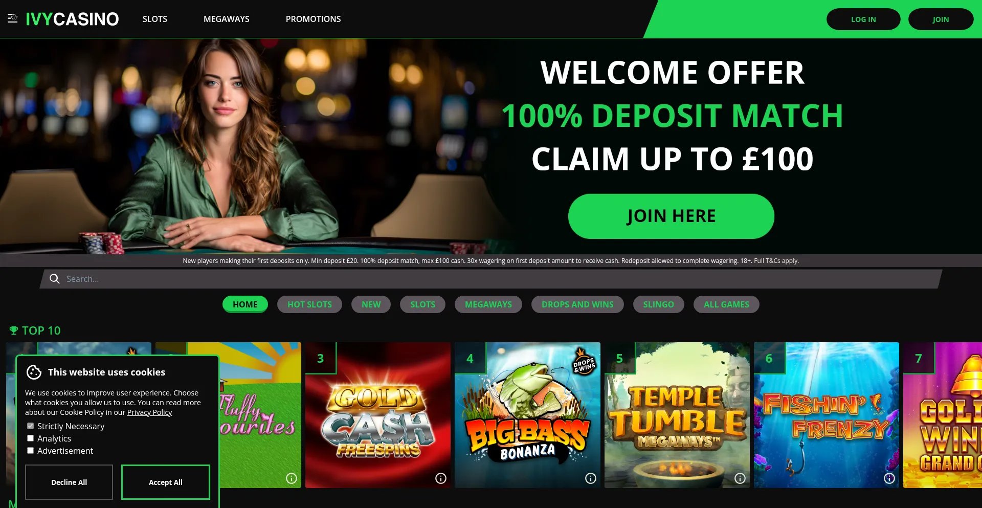 Ivycasino.com Screenshot
