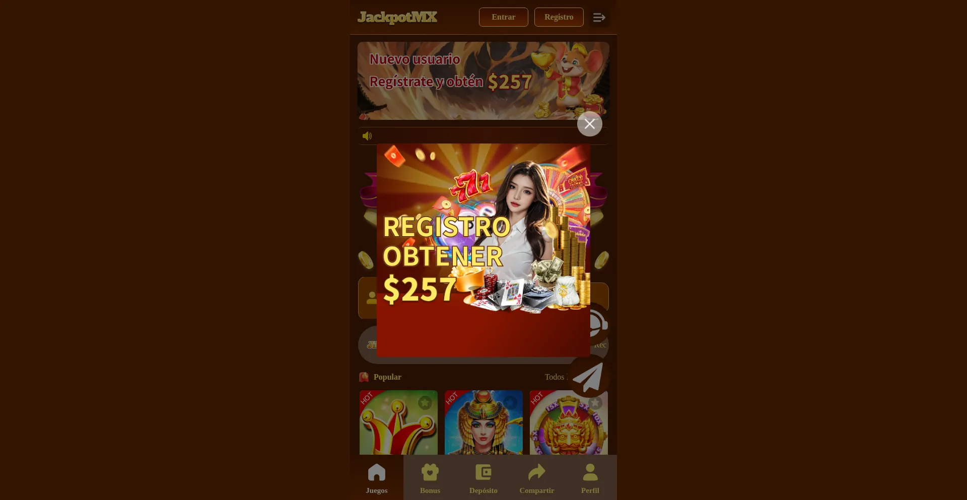 Website screenshot of Jackpotmx.top