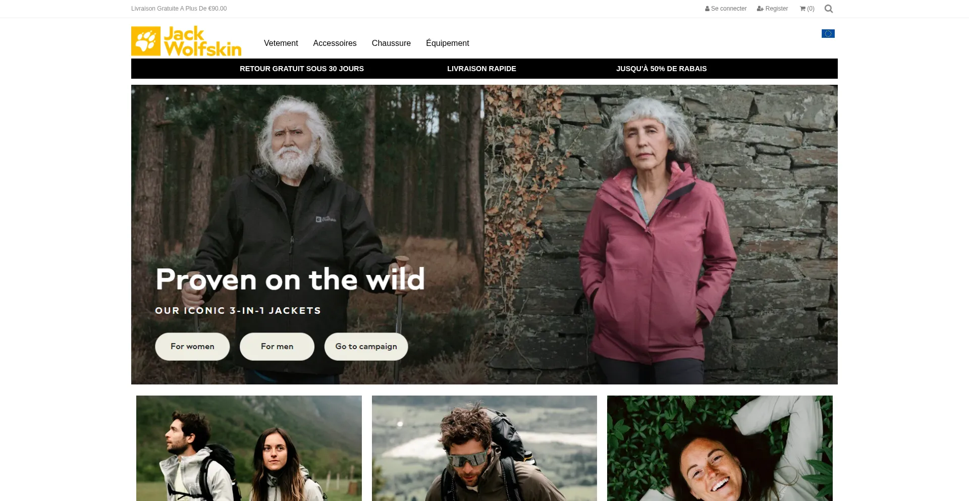 Website screenshot of Jackwolfskin-france.com
