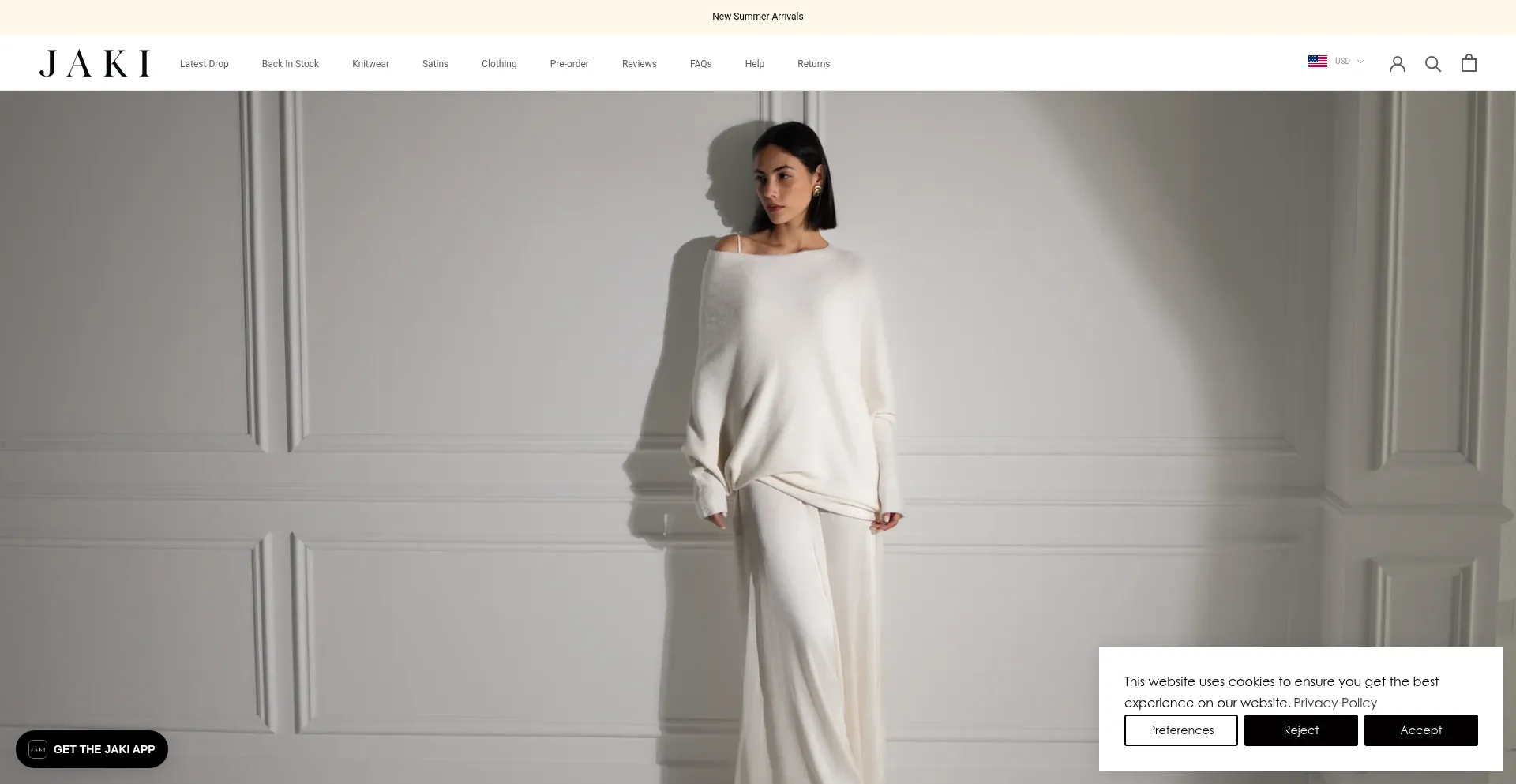 Website screenshot of Jaki.co.uk