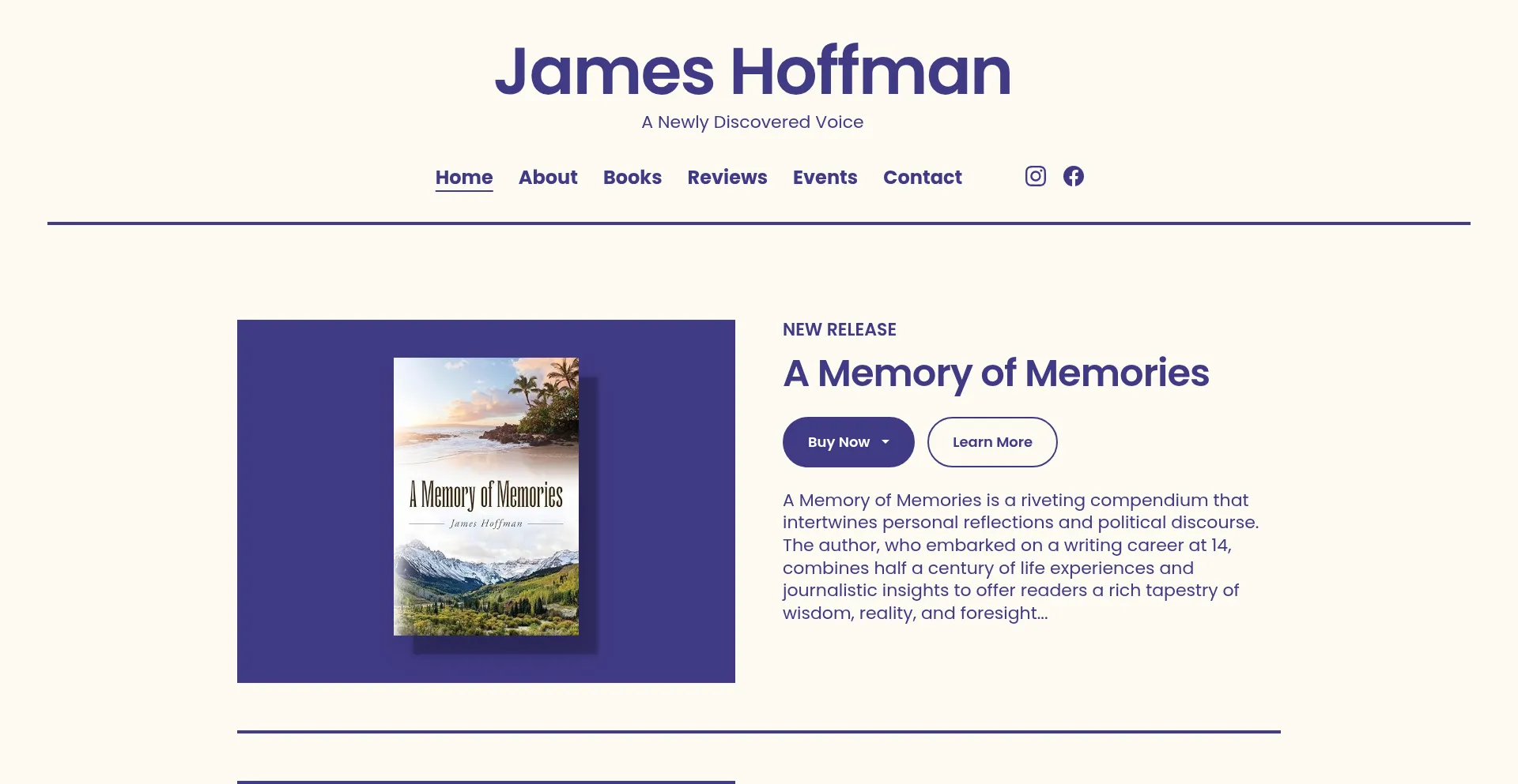 Website screenshot of Jameshoffmanbooks.com