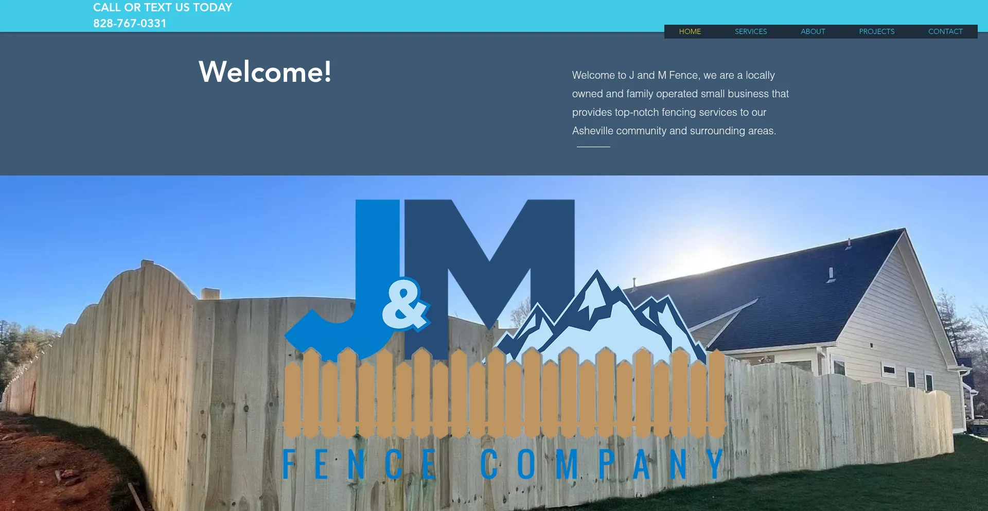 Website screenshot of Jandmfence.com