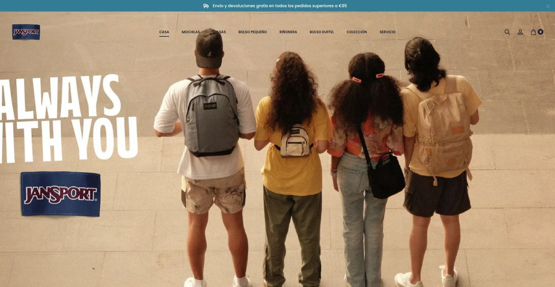 Website screenshot of Jansportmadrid.es