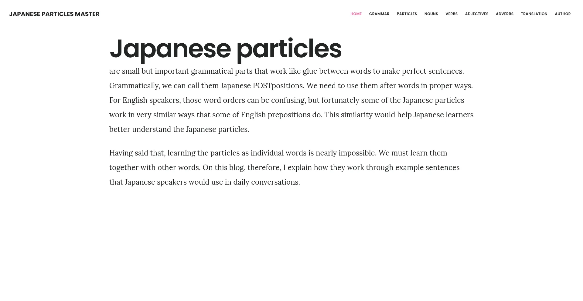 Japaneseparticlesmaster.xyz