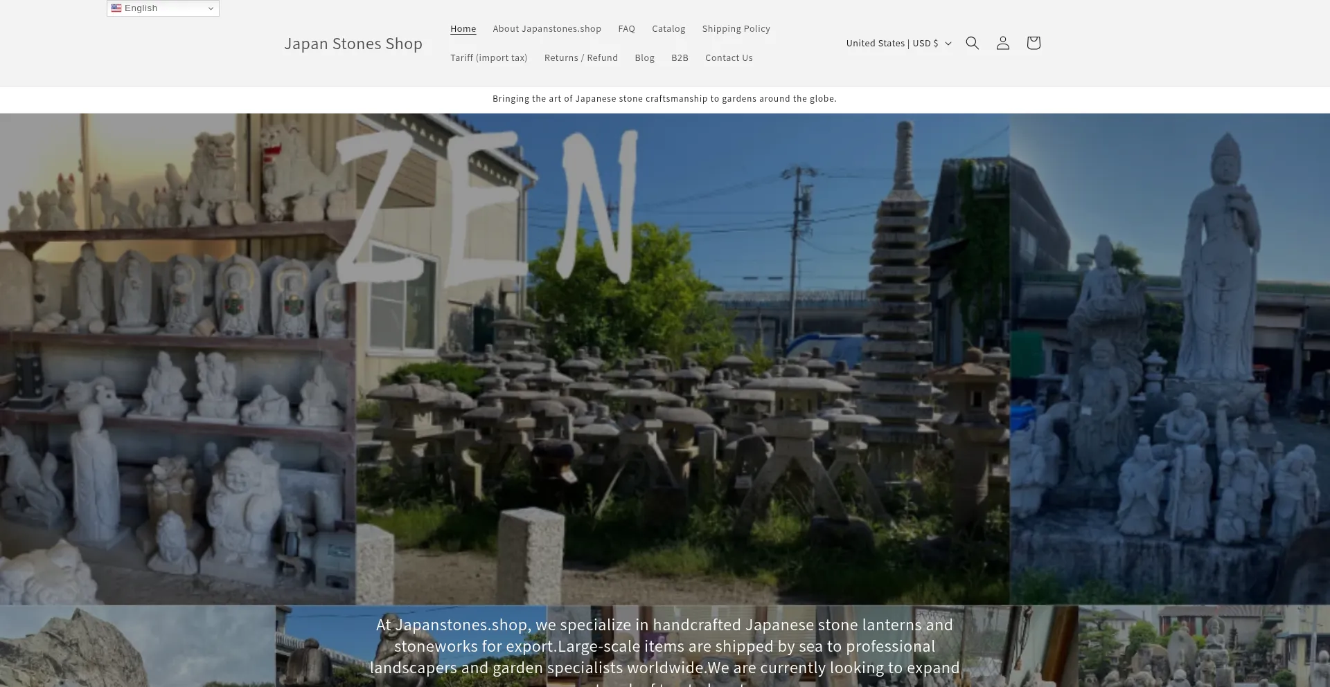 Website screenshot of Japanstones.shop