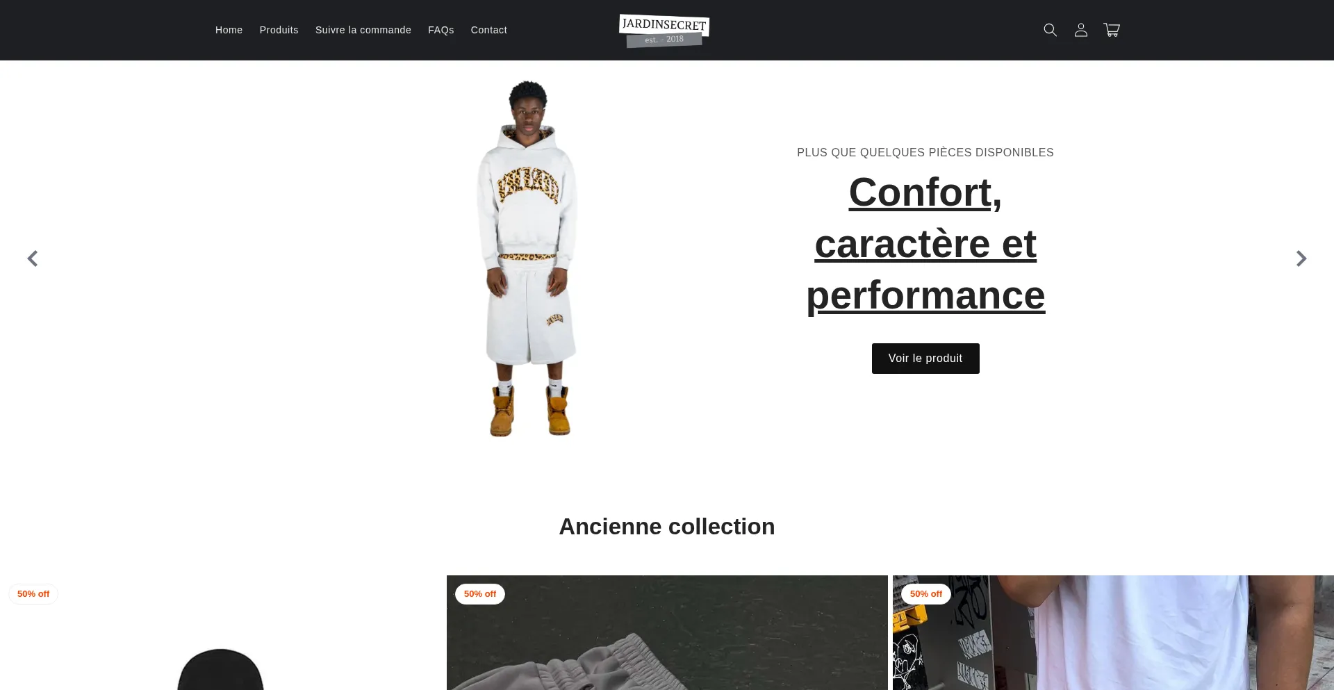 Website screenshot of Jardinsecretofficiel.com