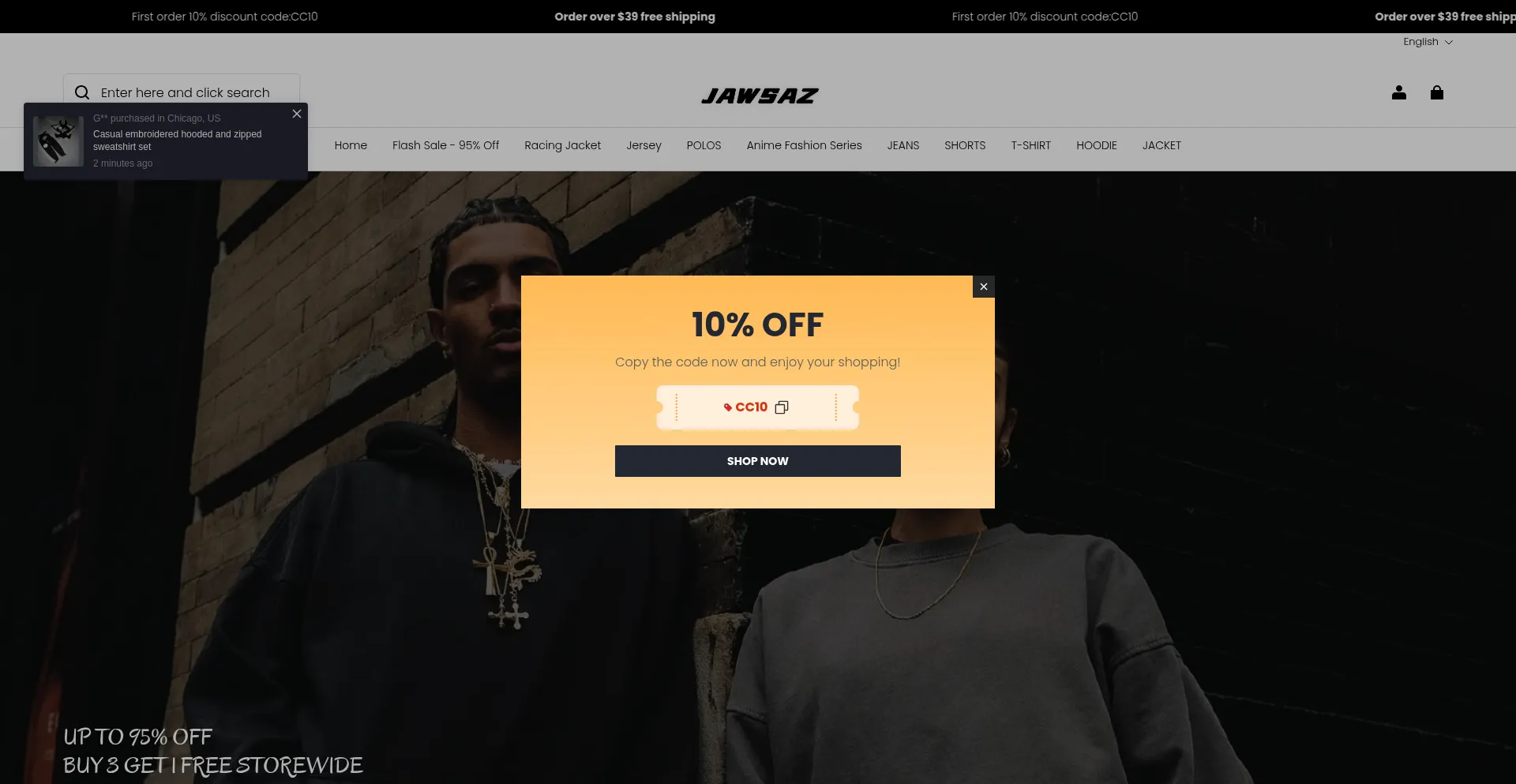 Website screenshot of Jawsaz.com