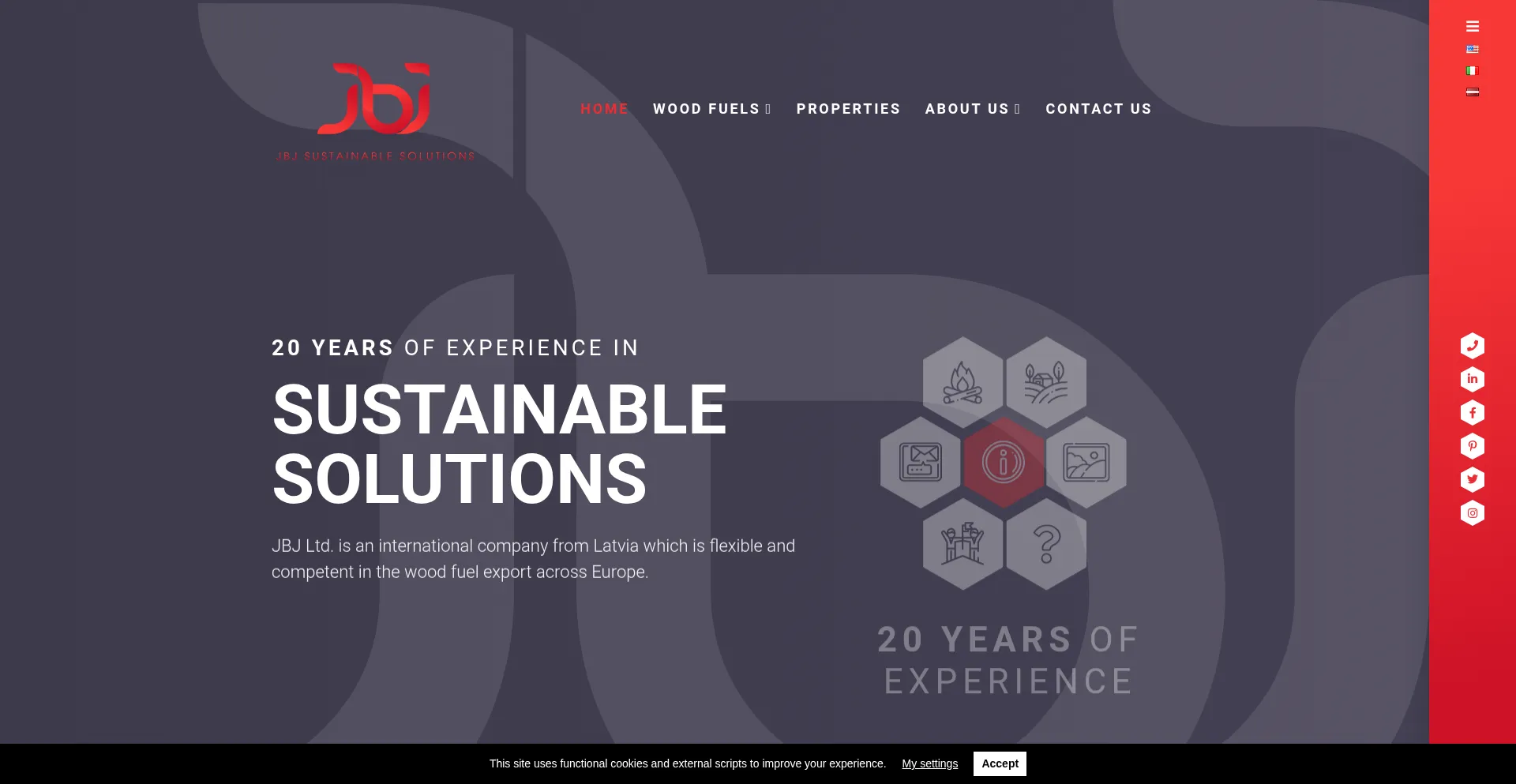 Website screenshot of Jbj.lv