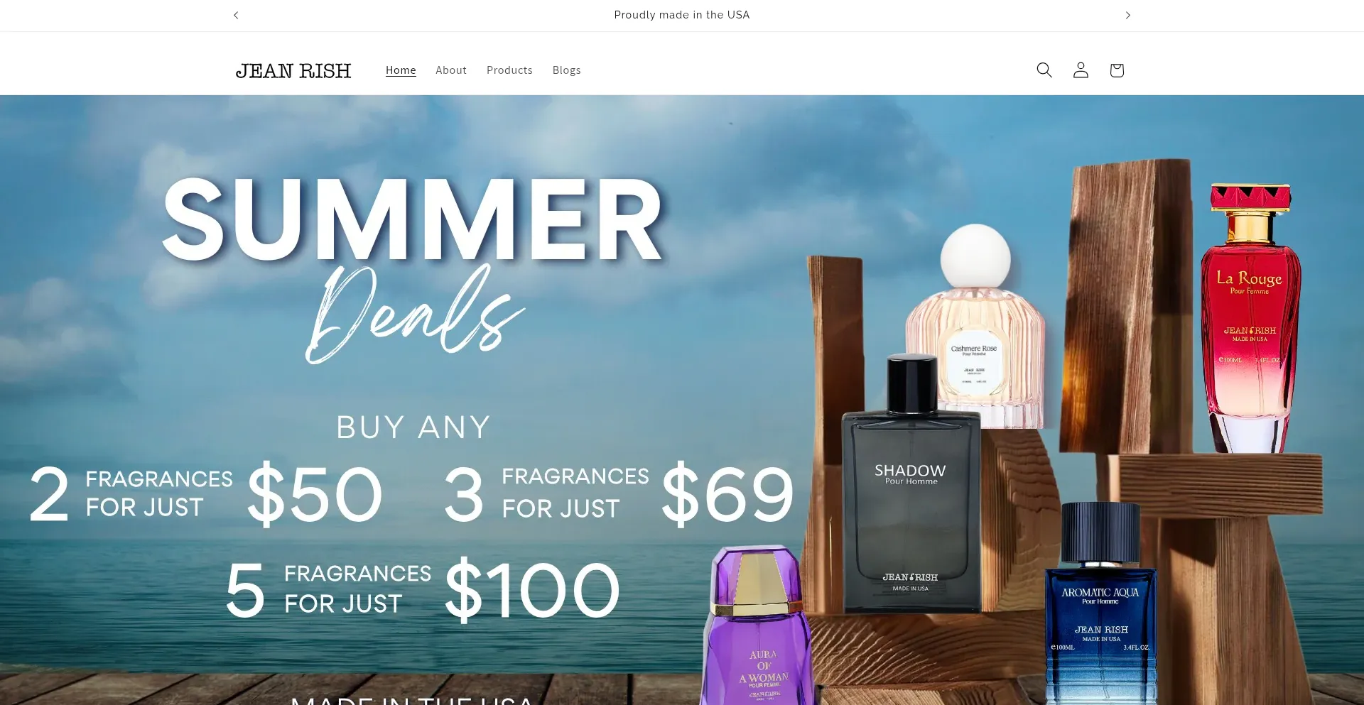 Website screenshot of Jeanrish.com