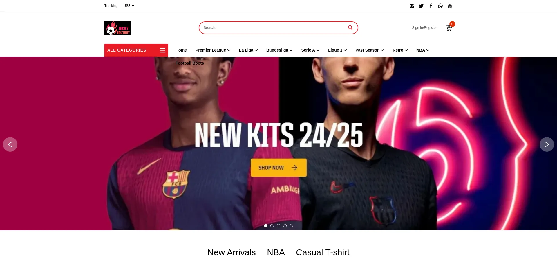 Website screenshot of Jerseyjj.com