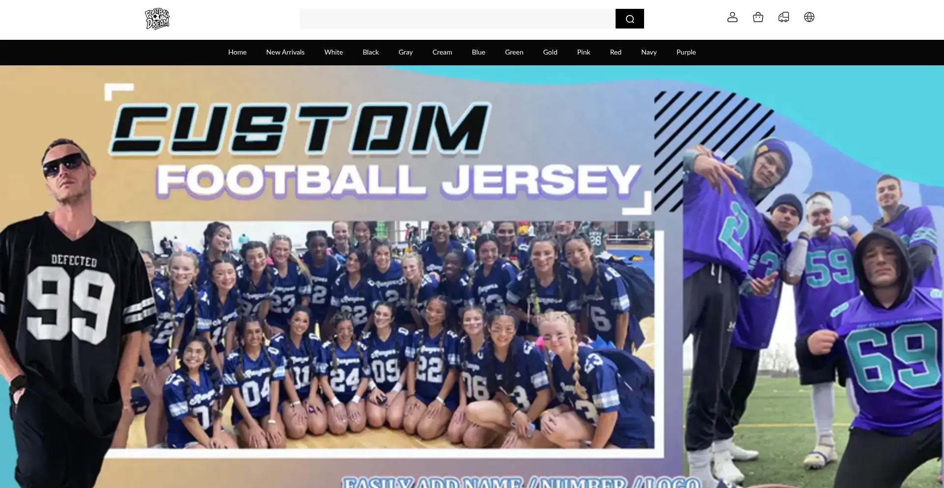 Website screenshot of Jerseyswish.com