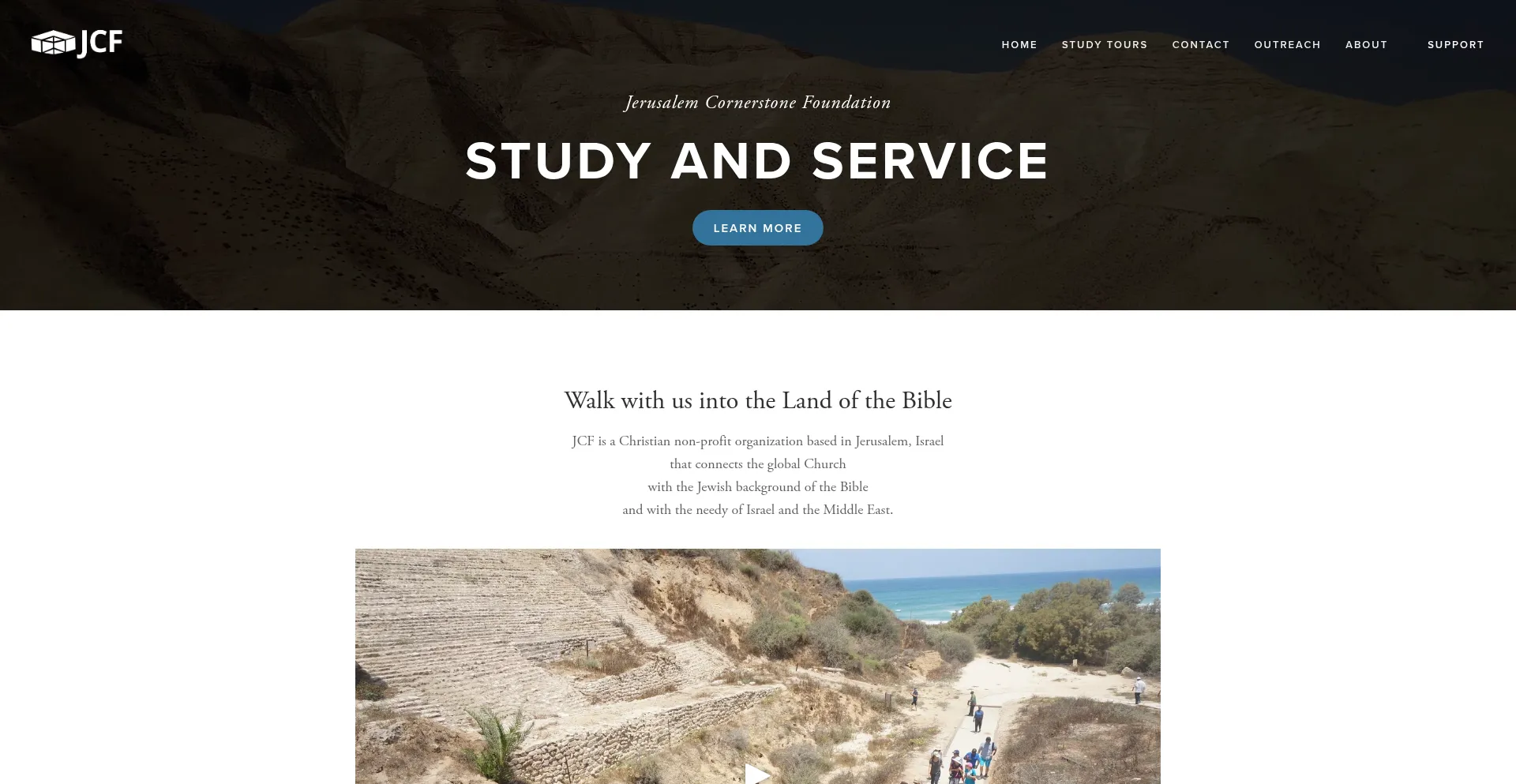Website screenshot of Jerusalemcornerstone.org