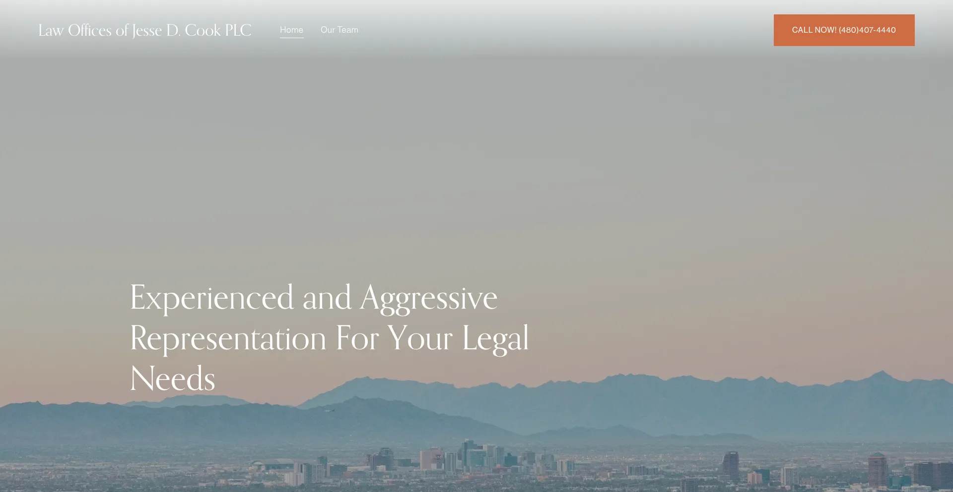 Website screenshot of Jessecooklaw.com