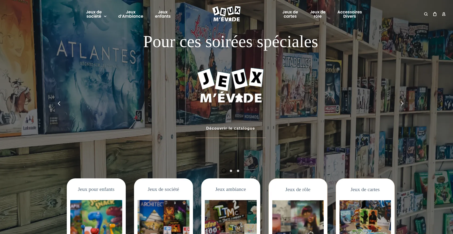 Website screenshot of Jeuxmevade.com