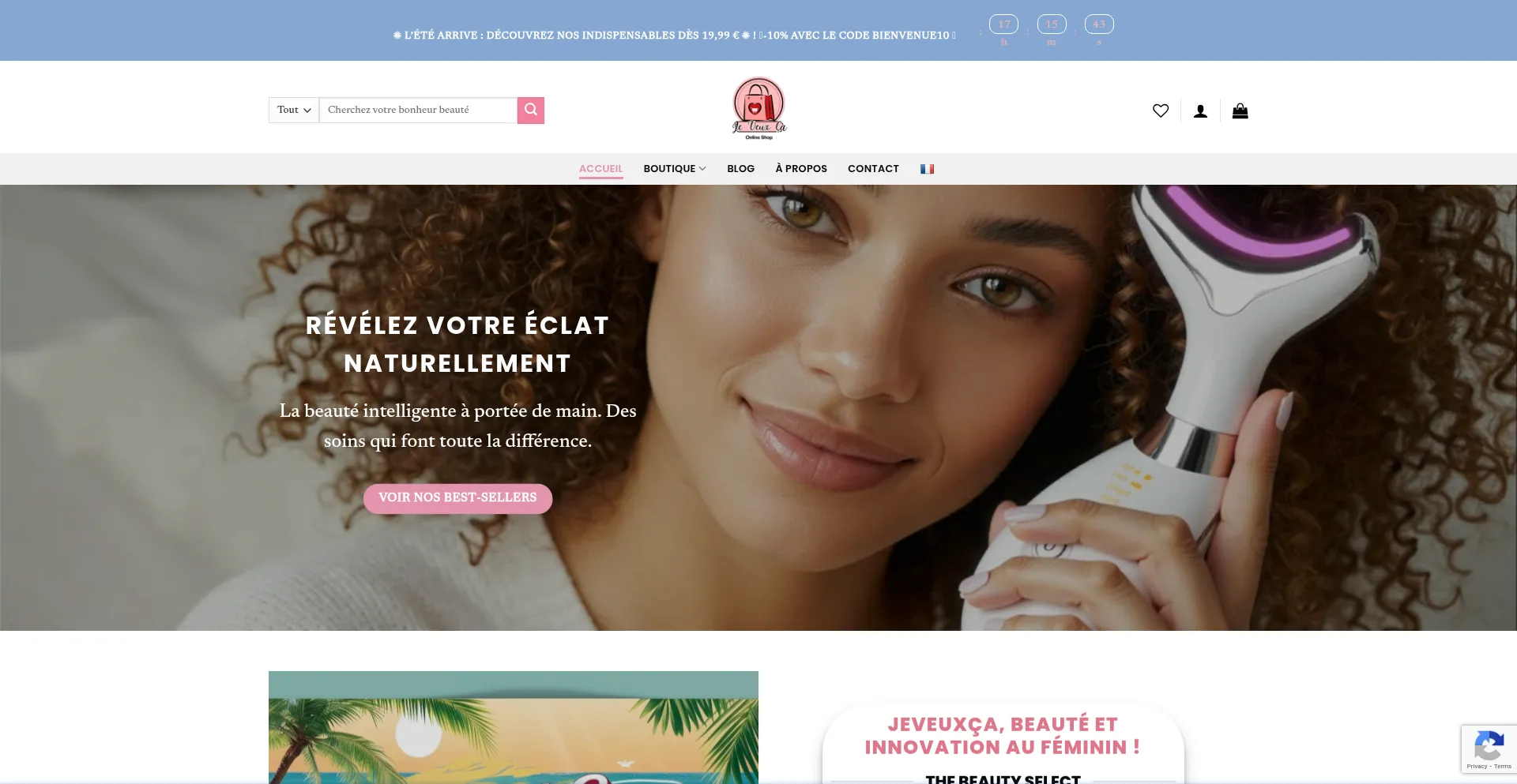 Website screenshot of Jeveuxca.com
