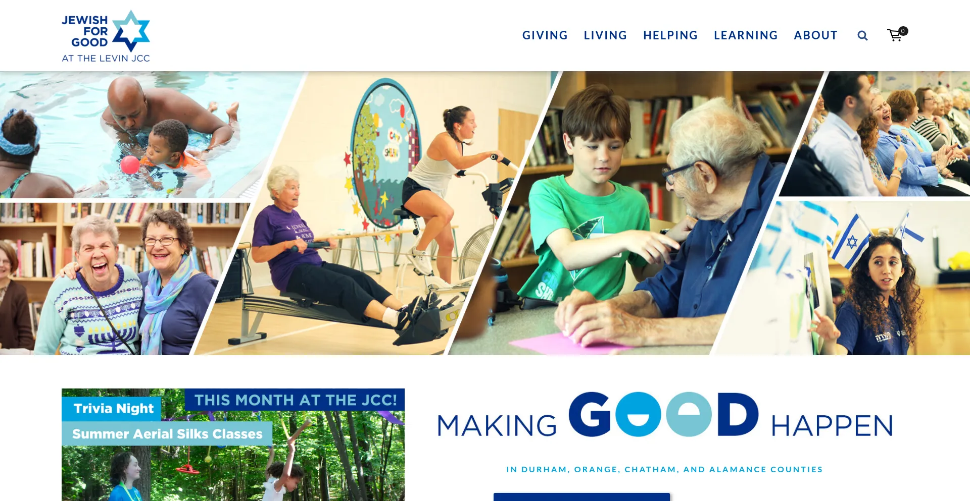 Website screenshot of Jewishforgood.org