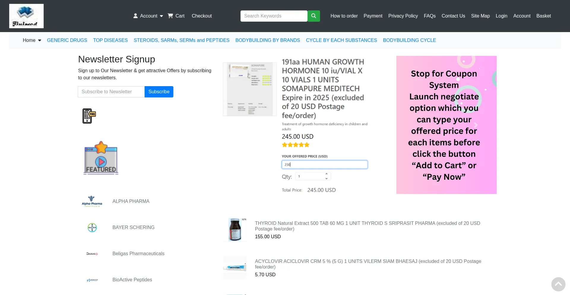 Website screenshot of Jinimed.com