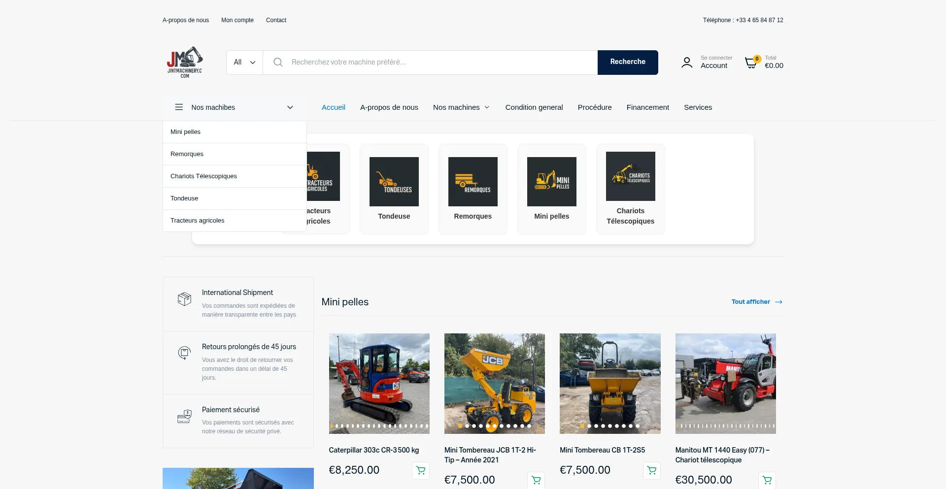 Website screenshot of Jintmachinery.com