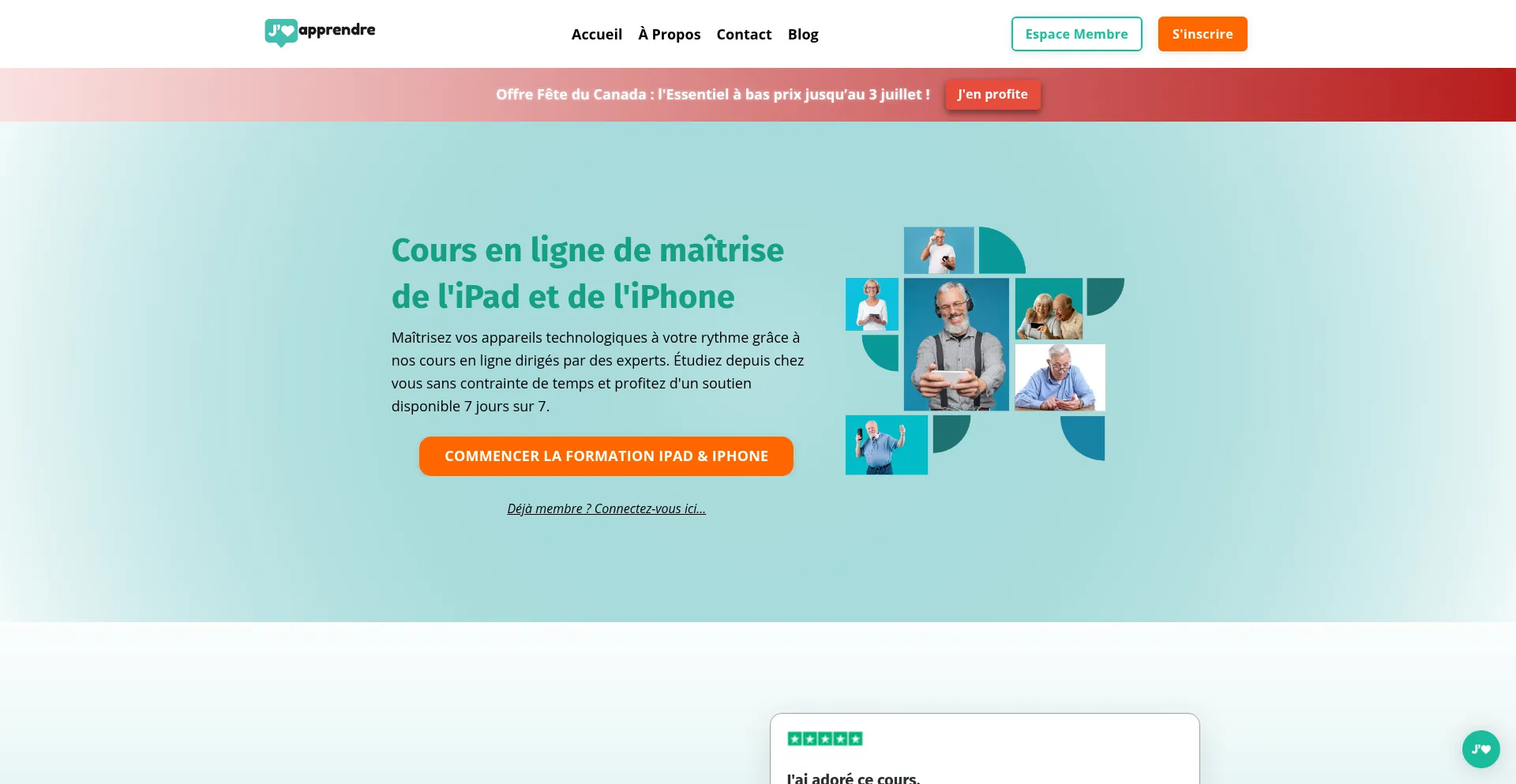 Website screenshot of Jmapprendre.com