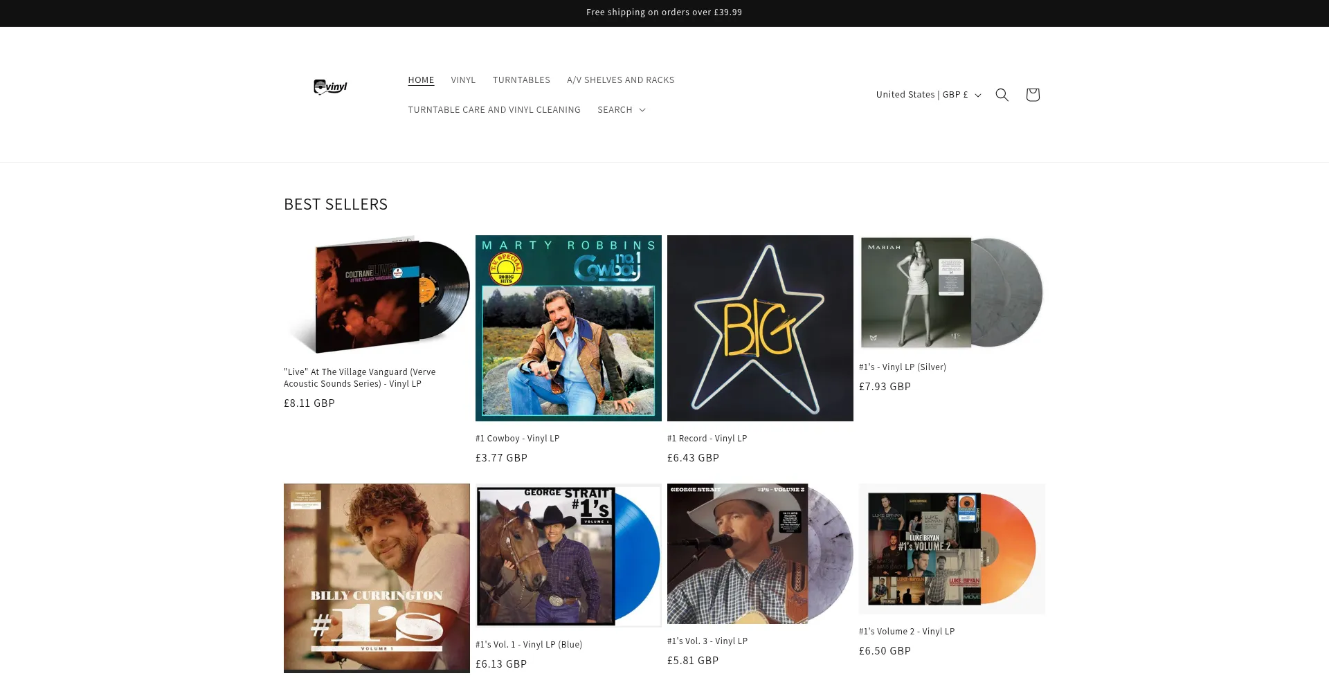 Website screenshot of Jmlvinyl.com