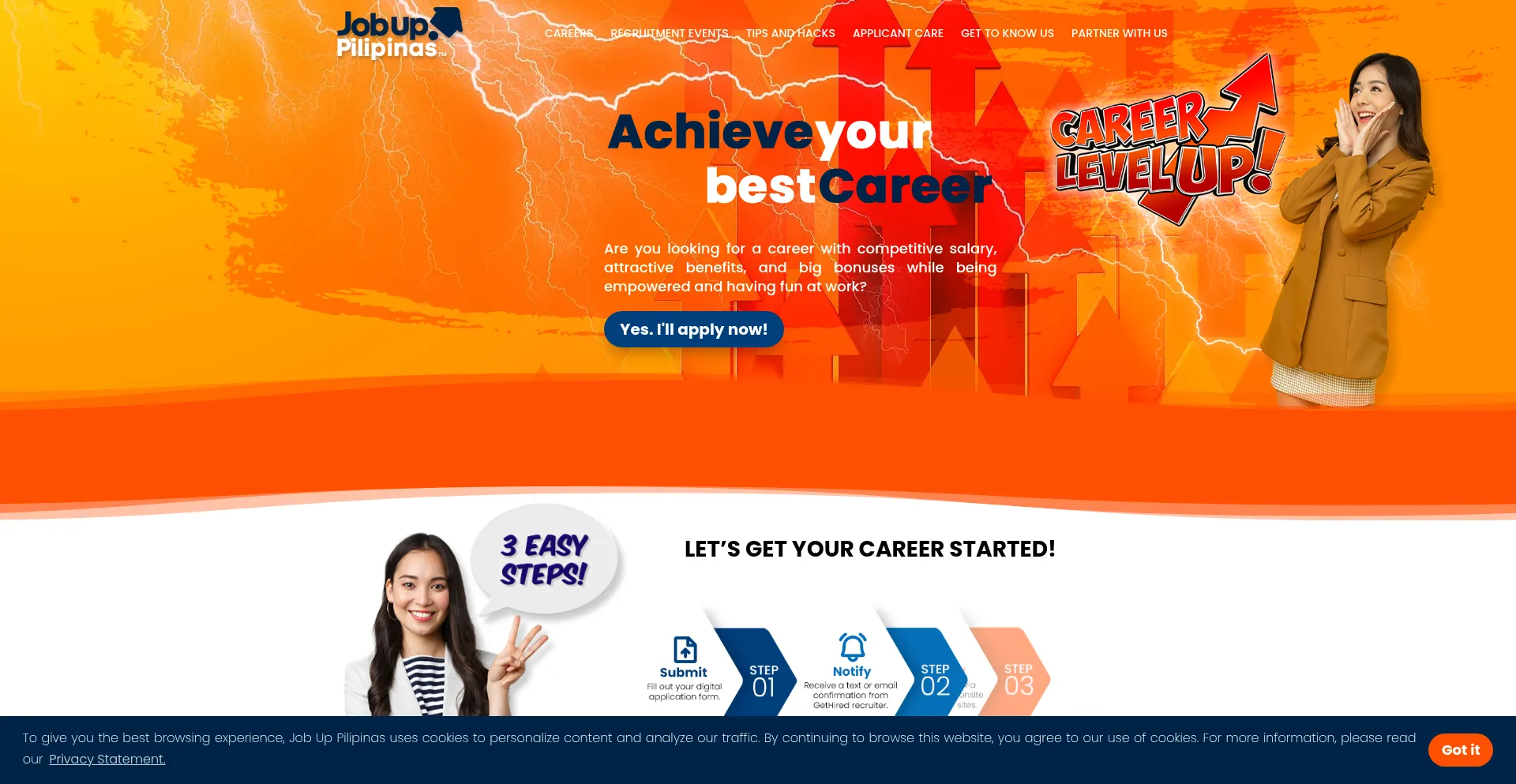 Website screenshot of Jobuppilipinas.com