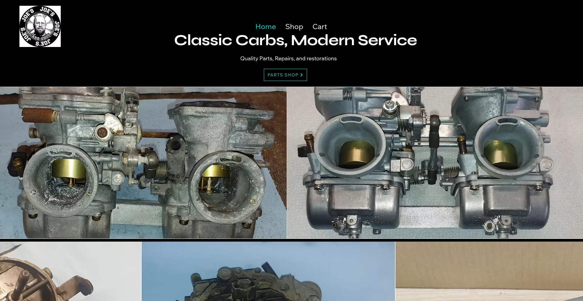 Website screenshot of Joes-carb-shop.com