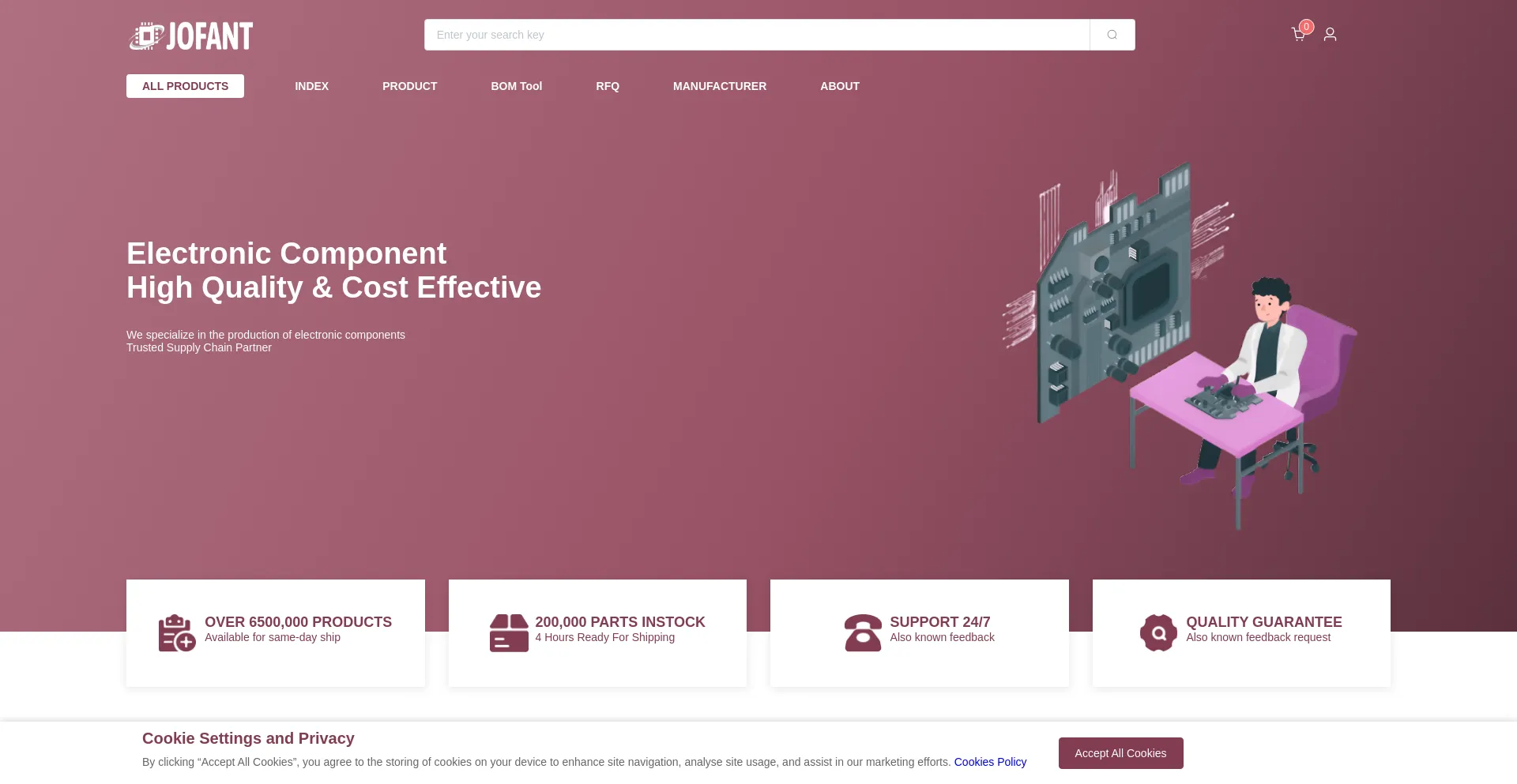 Website screenshot of Jofant.com
