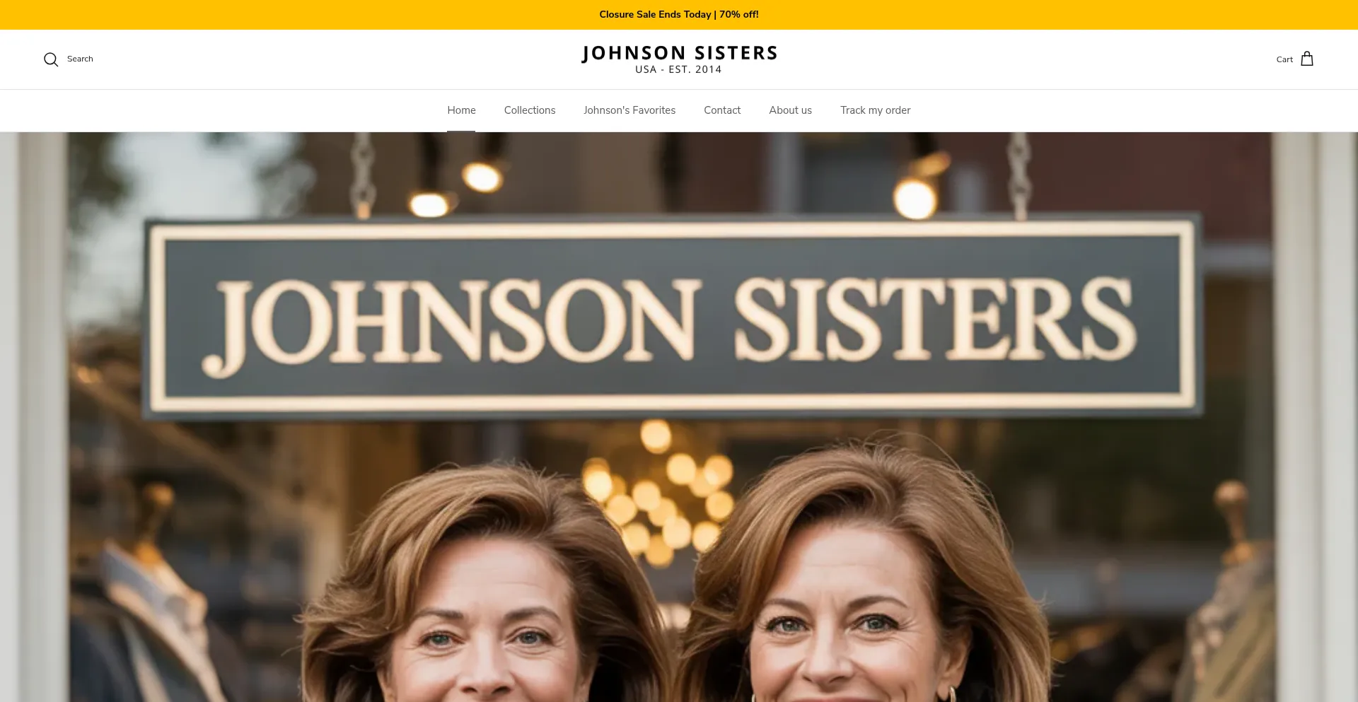 Website screenshot of Johnson-sisters.com