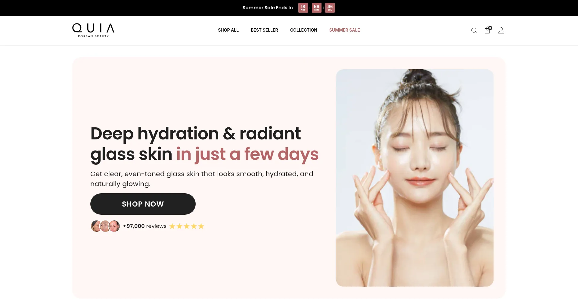 Website screenshot of Join.quiabeauty.com