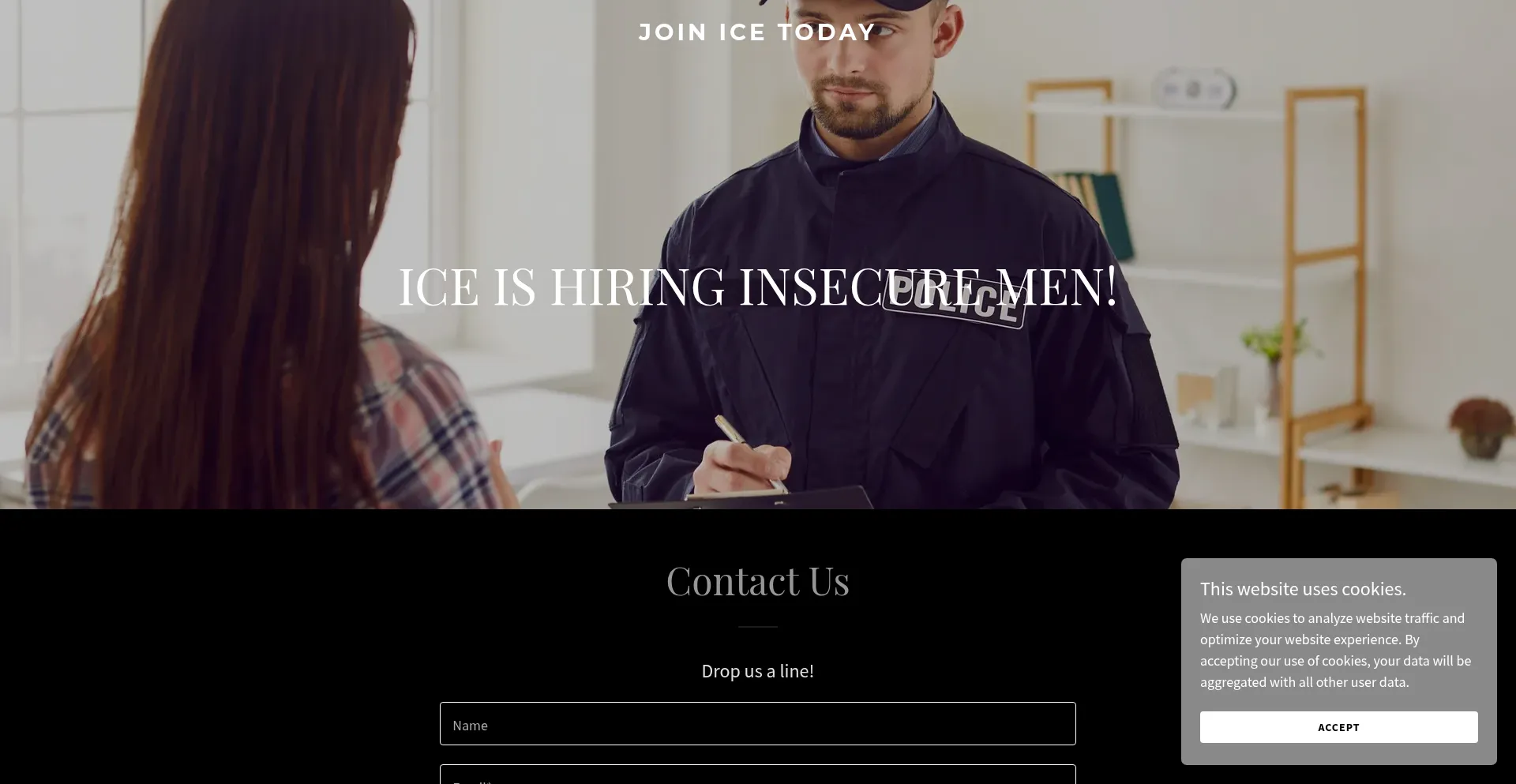 Website screenshot of Joinicetoday.com