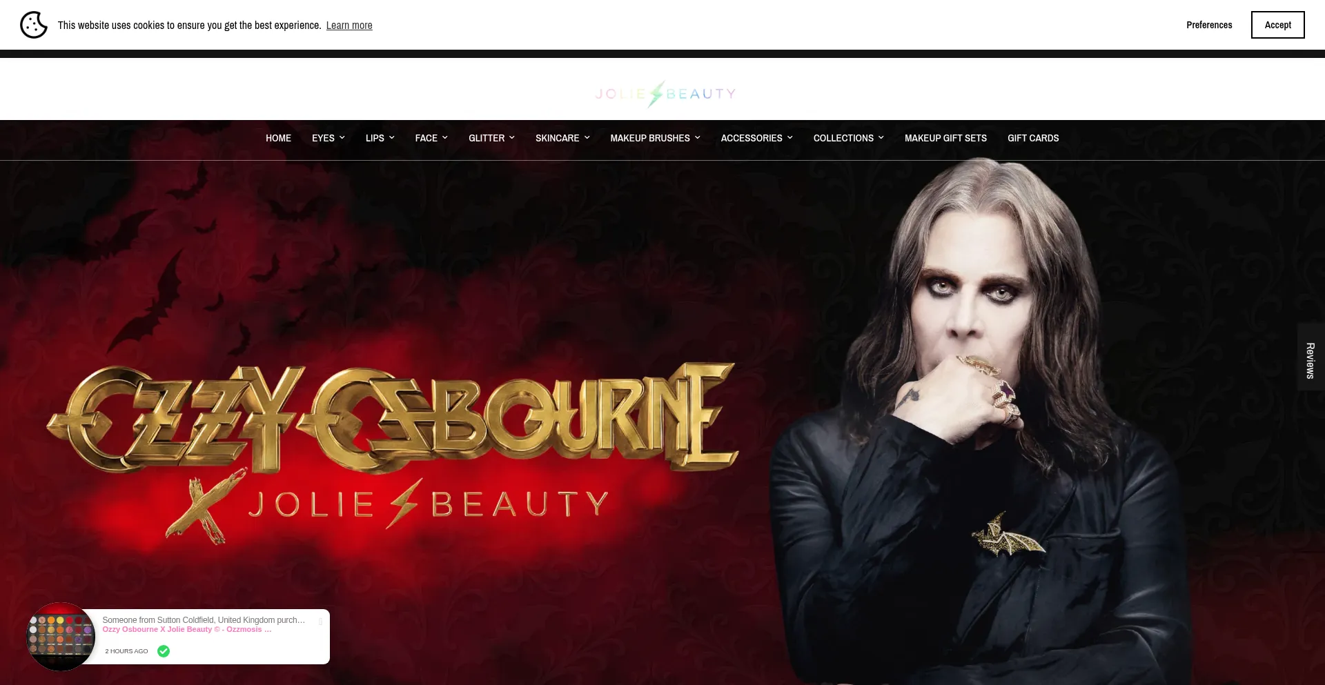 Website screenshot of Joliebeauty.co.uk