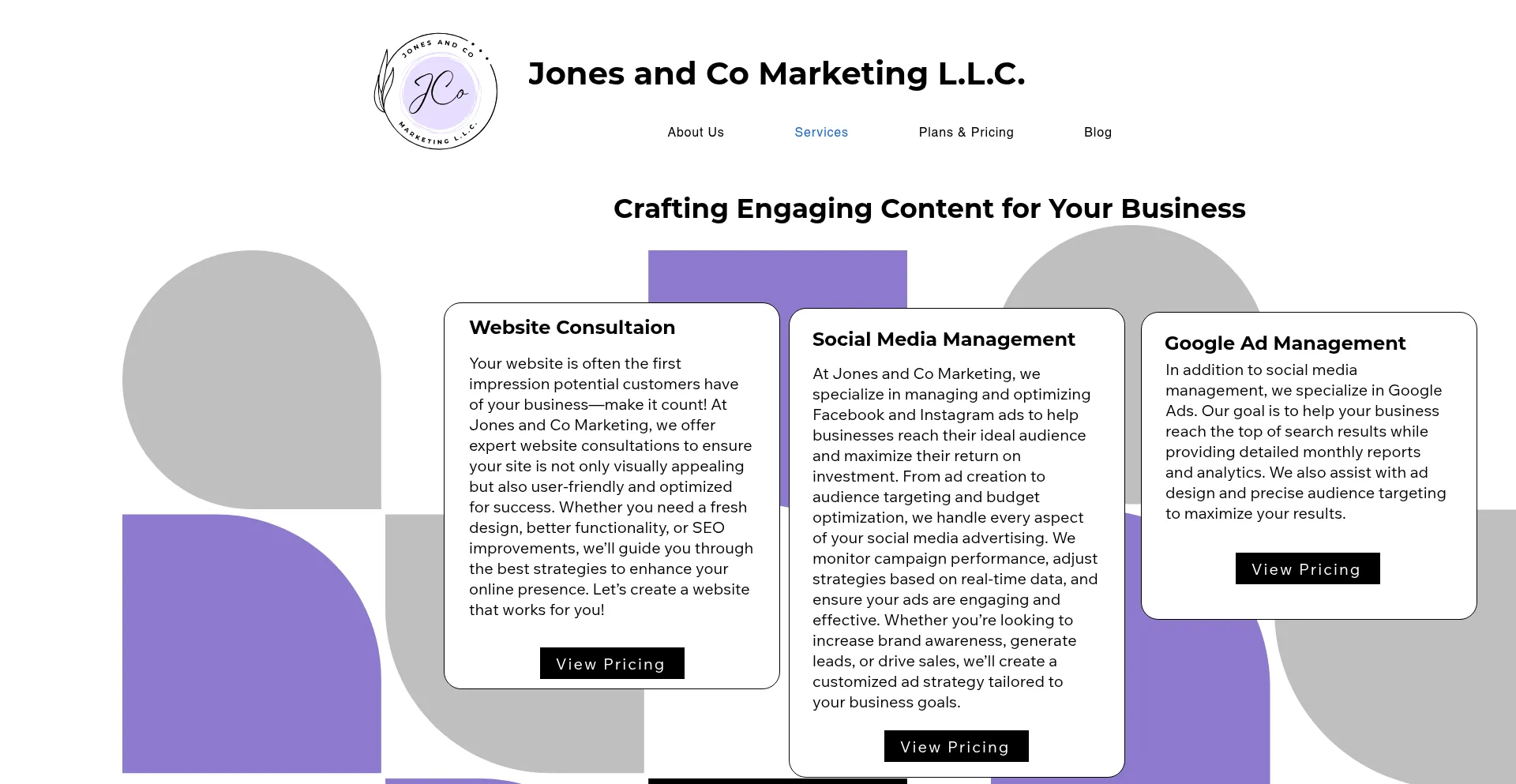 Jonescomarketing.com Screenshot