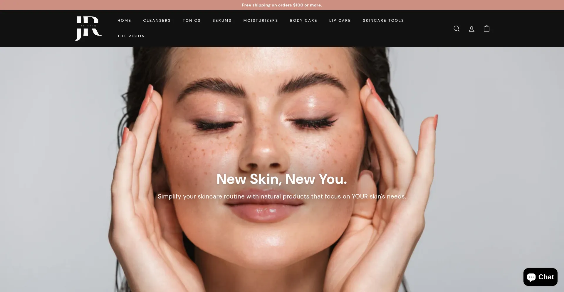 Website screenshot of Jrskincare.com