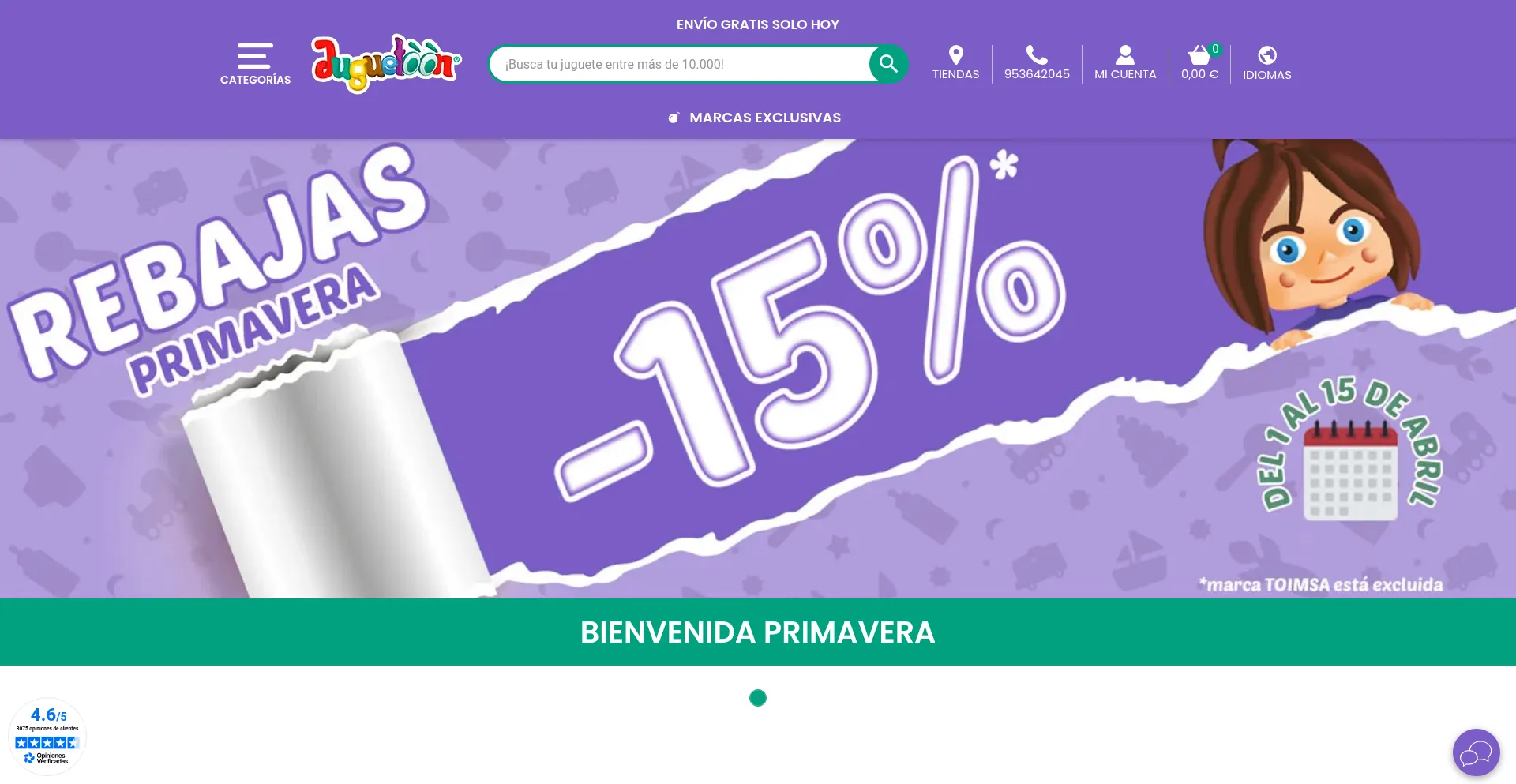 Website screenshot of Juguetienda.es