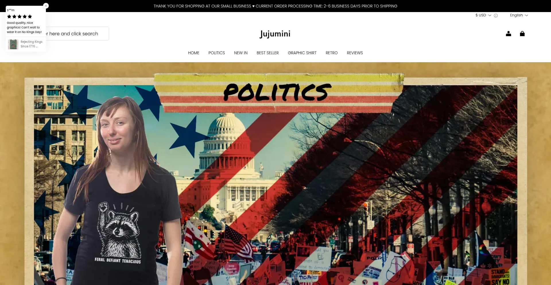 Website screenshot of Jujumini.com