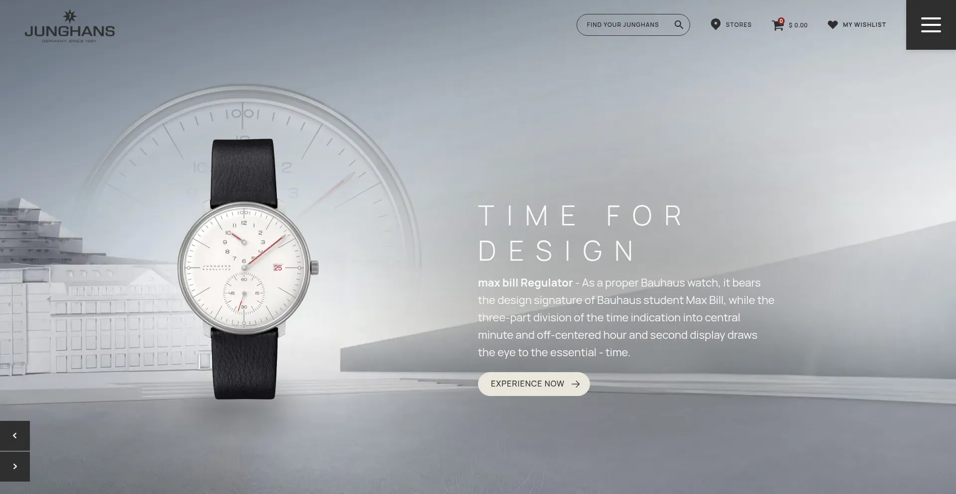 Website screenshot of Junghans-shop.com
