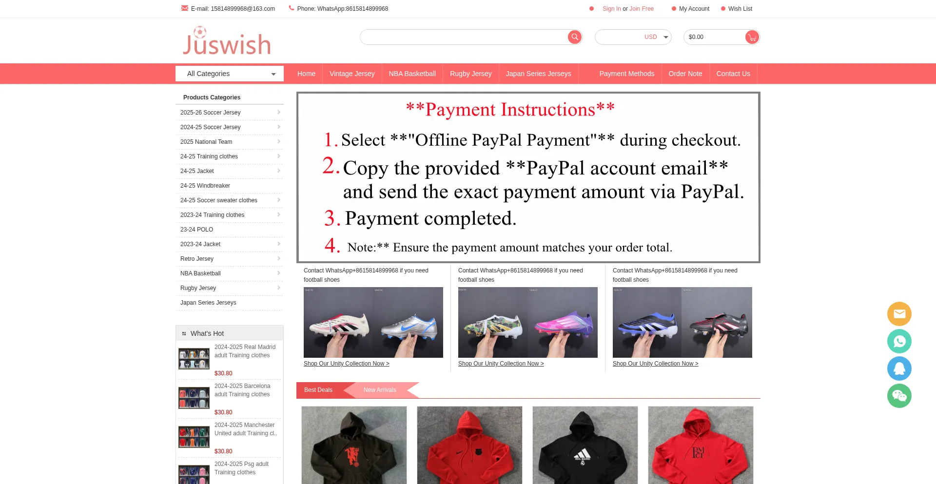 Website screenshot of Juswish58.com