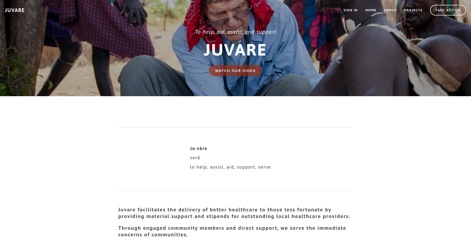 Website screenshot of Juvare.org