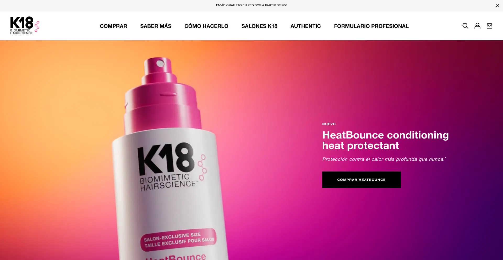 K18hair.es Screenshot