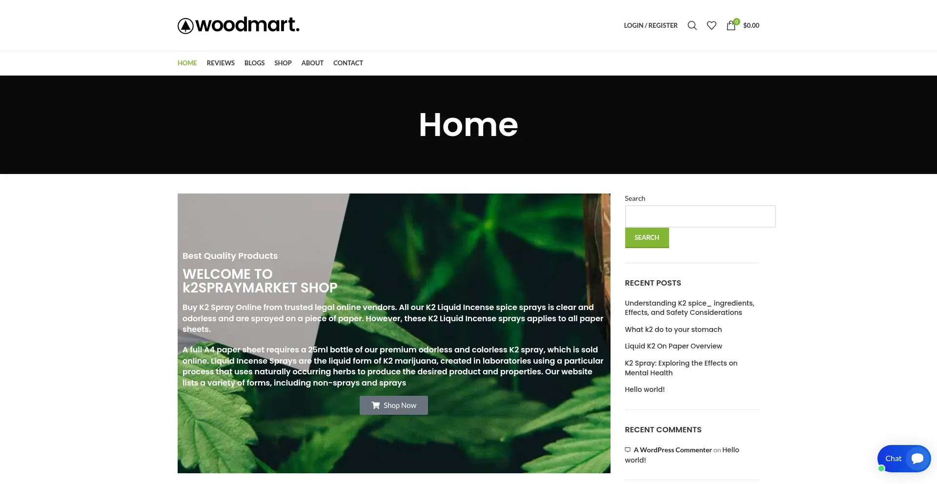 Website screenshot of K2spraymarket.com