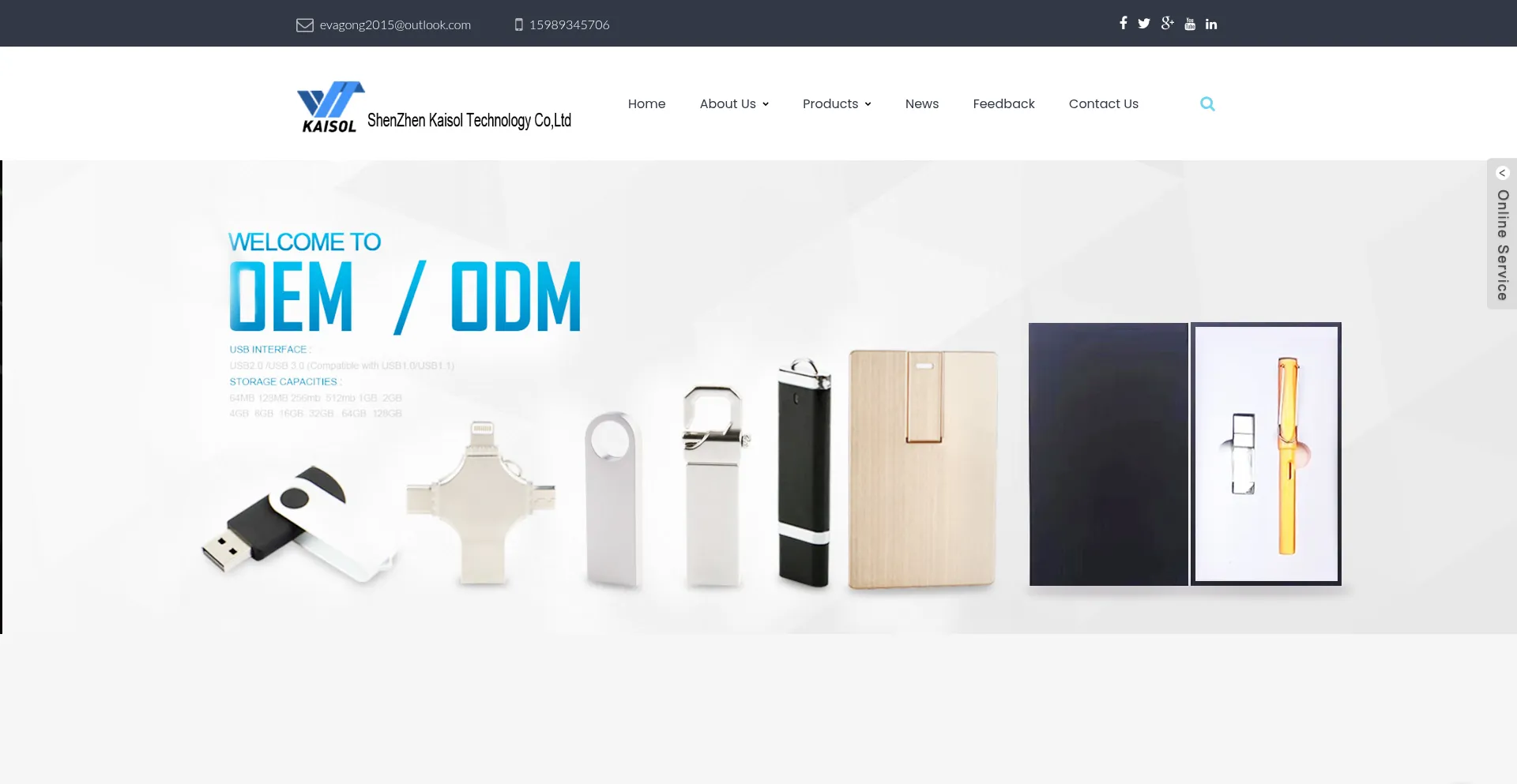 Website screenshot of Kaisoltech.com