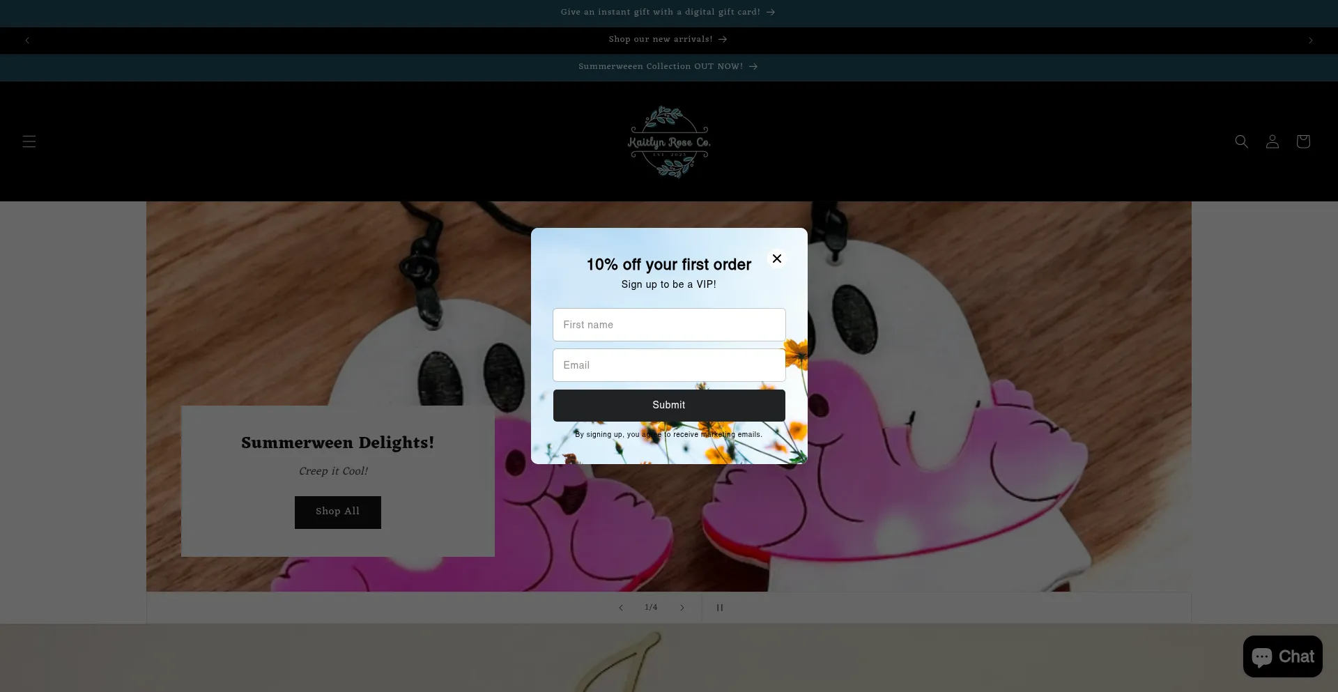 Website screenshot of Kaitlynroseco.com