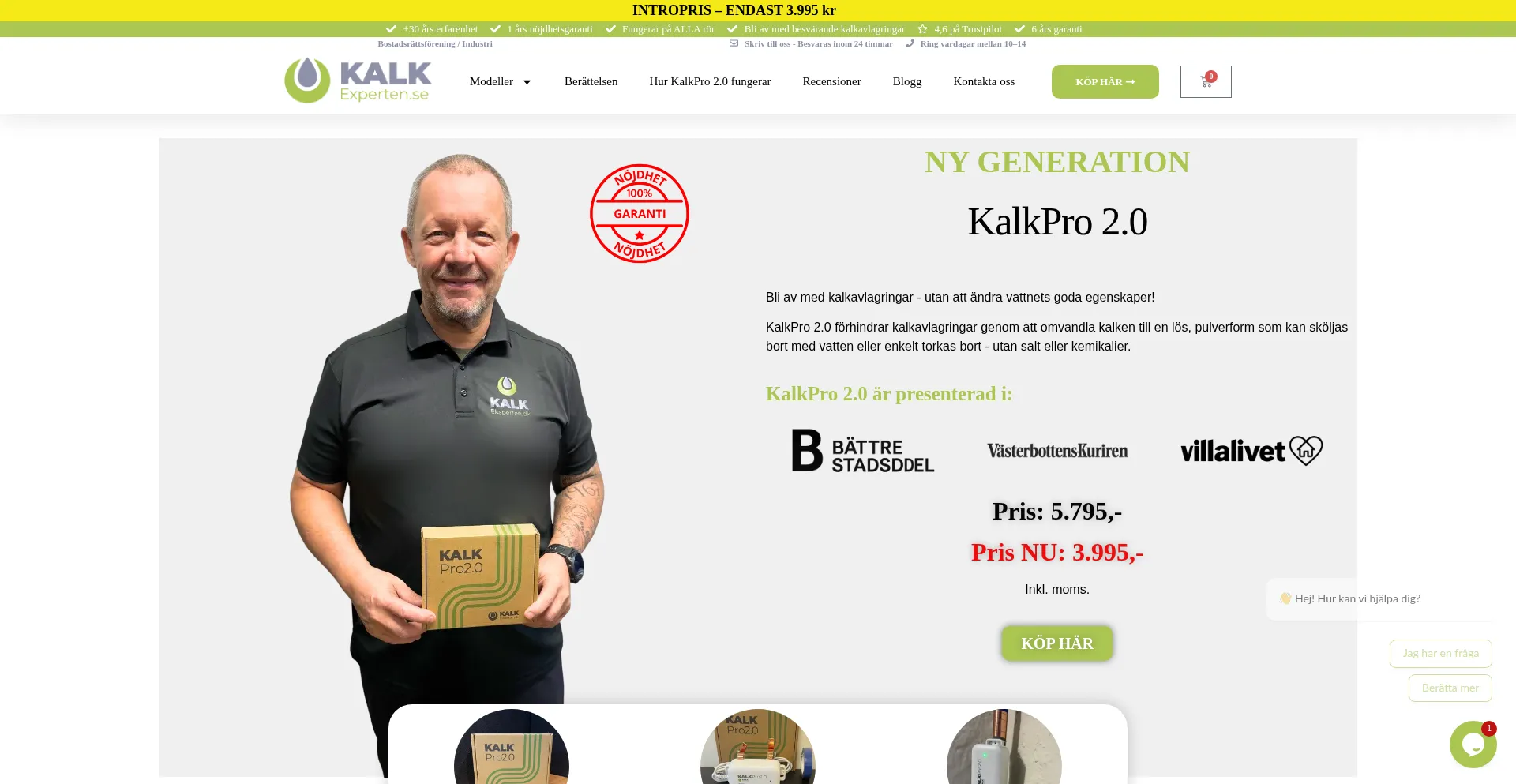 Website screenshot of Kalkexperten.se