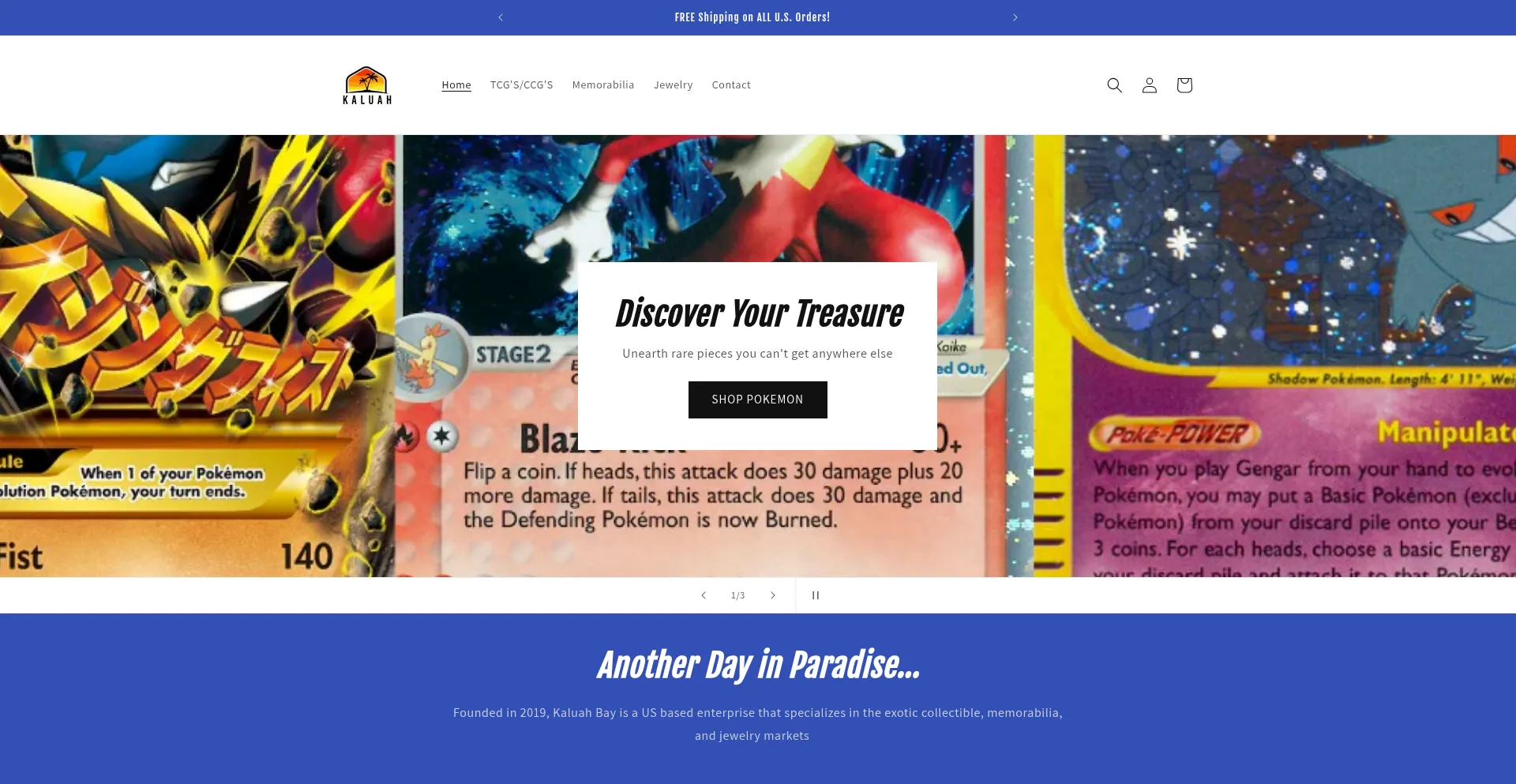 Website screenshot of Kaluahbay.com