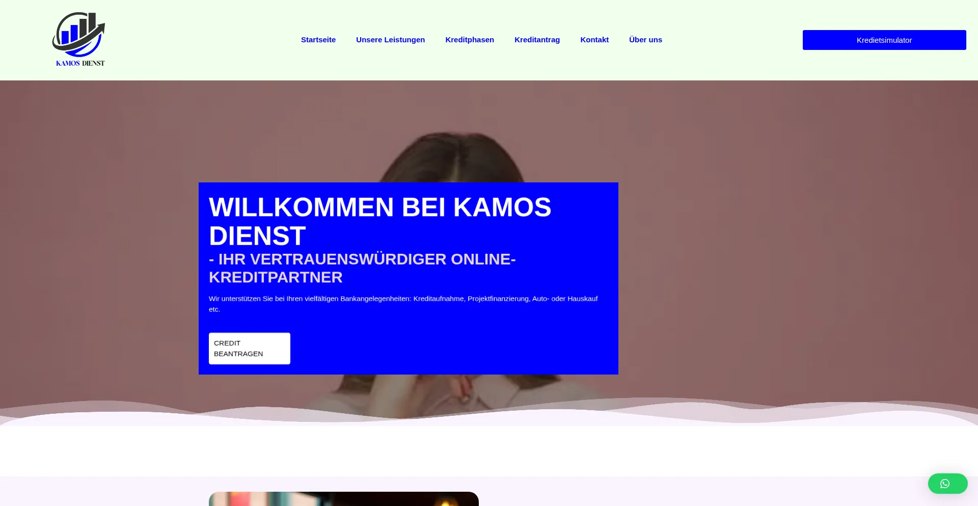 Website screenshot of Kamos-dienst.com