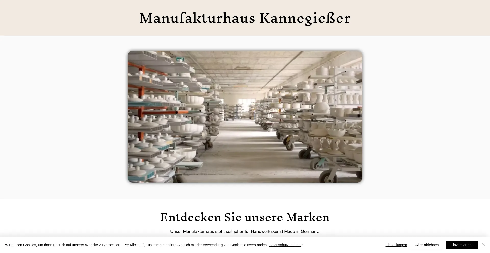Website screenshot of Kannegiesser-keramik.de