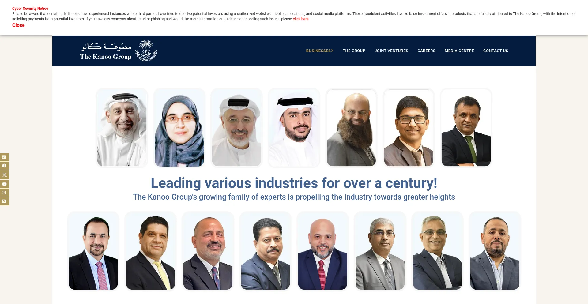 Website screenshot of Kanoogroup.com