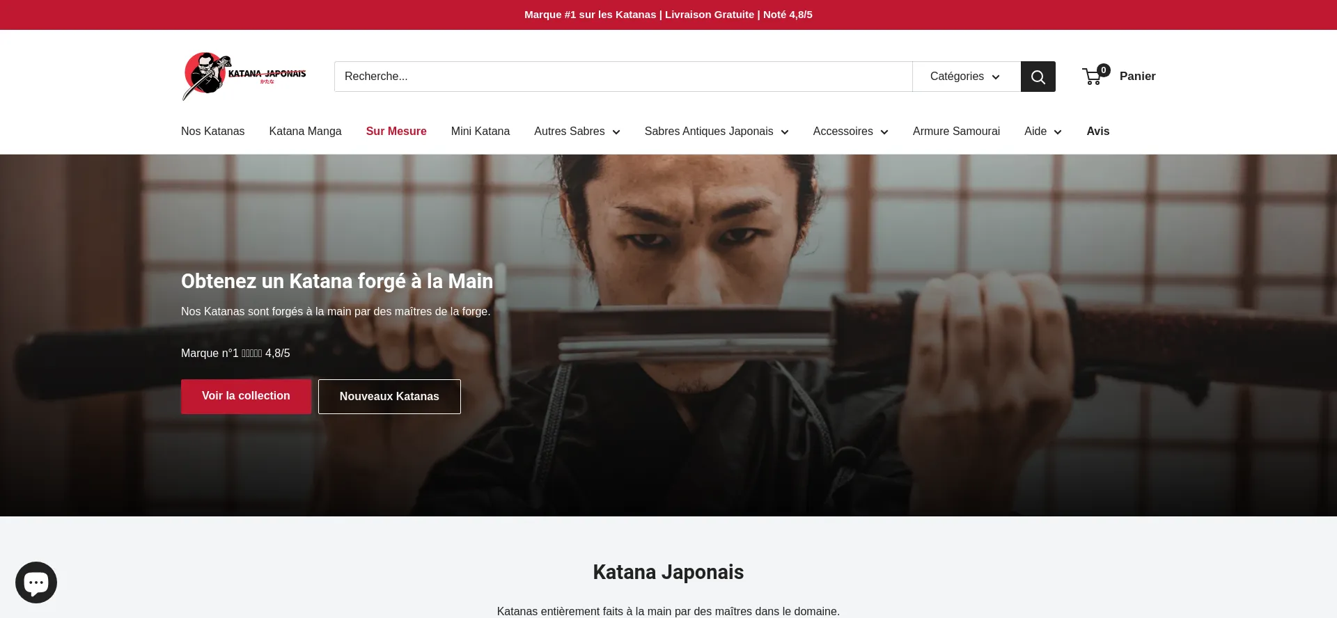 Website screenshot of Katana-japonais.com