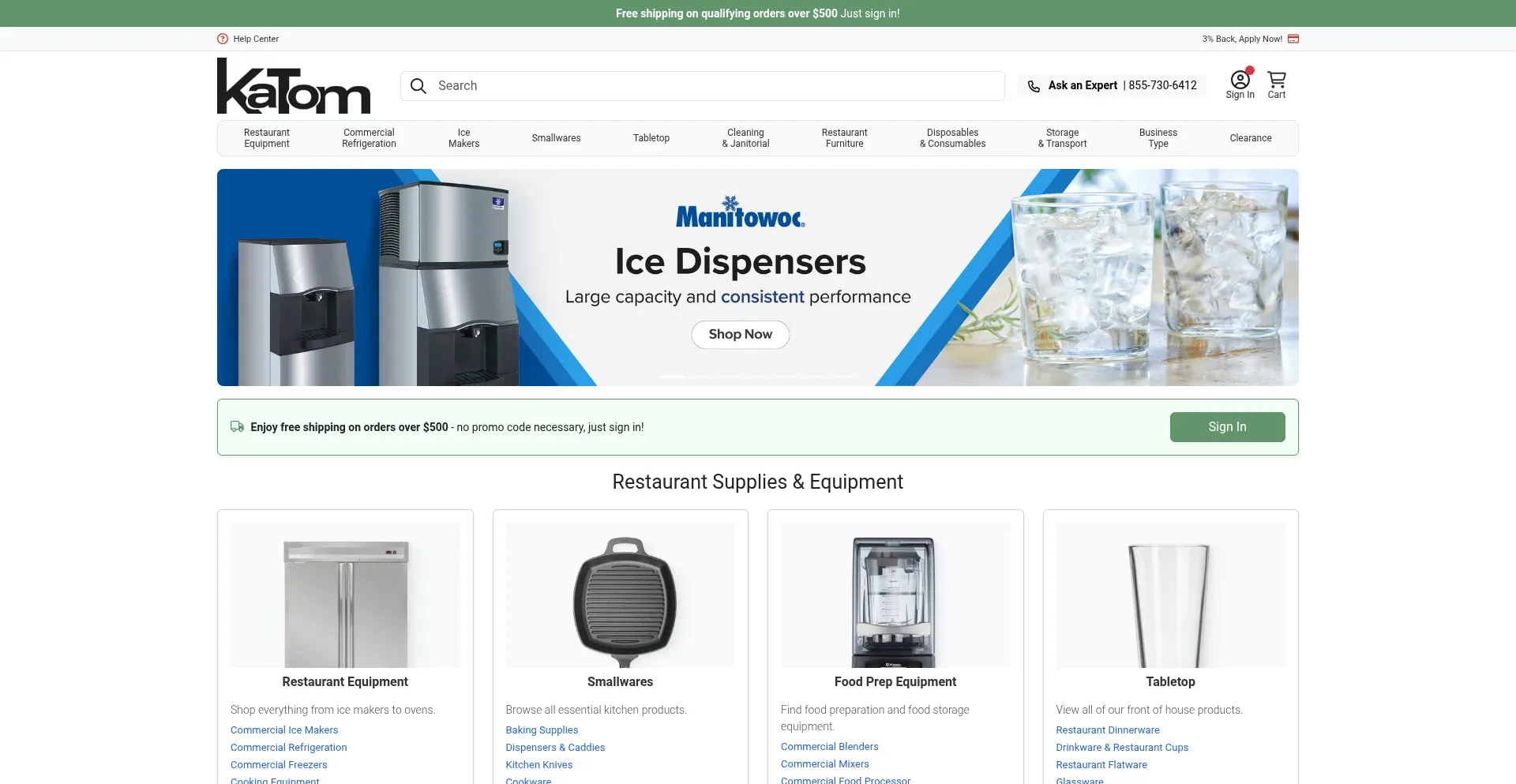 Website screenshot of Katom.com